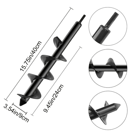 1pc Auger Drill Bit Non Slip Garden Auger Spiral Drill Bit