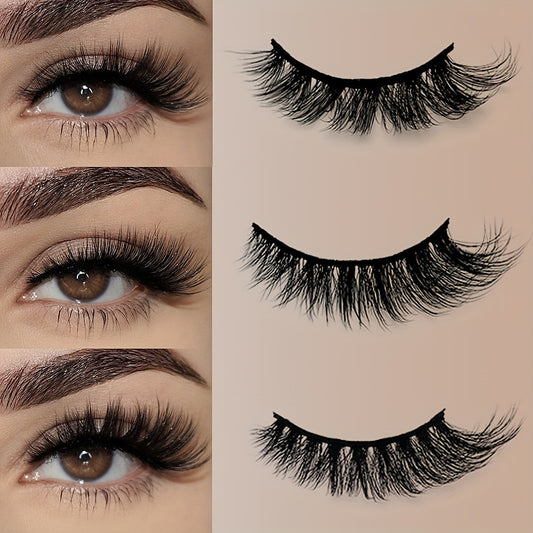 Fluffy 3D Faux Mink Eyelashes Soft Natural Thick Cat Eye Lashes
