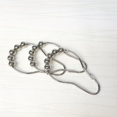 12pcs Stainless Steel Shower Curtain Hooks Rings Bathroom Accessories