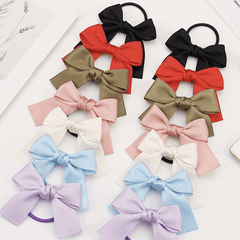 Long Bow Decor Hair Tie Elastic Ponytail Holder Hair Accessories