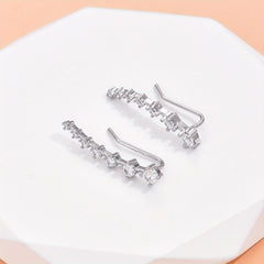 Zircon Decor Earrings Minimalist Style Copper 14K Plated Jewelry