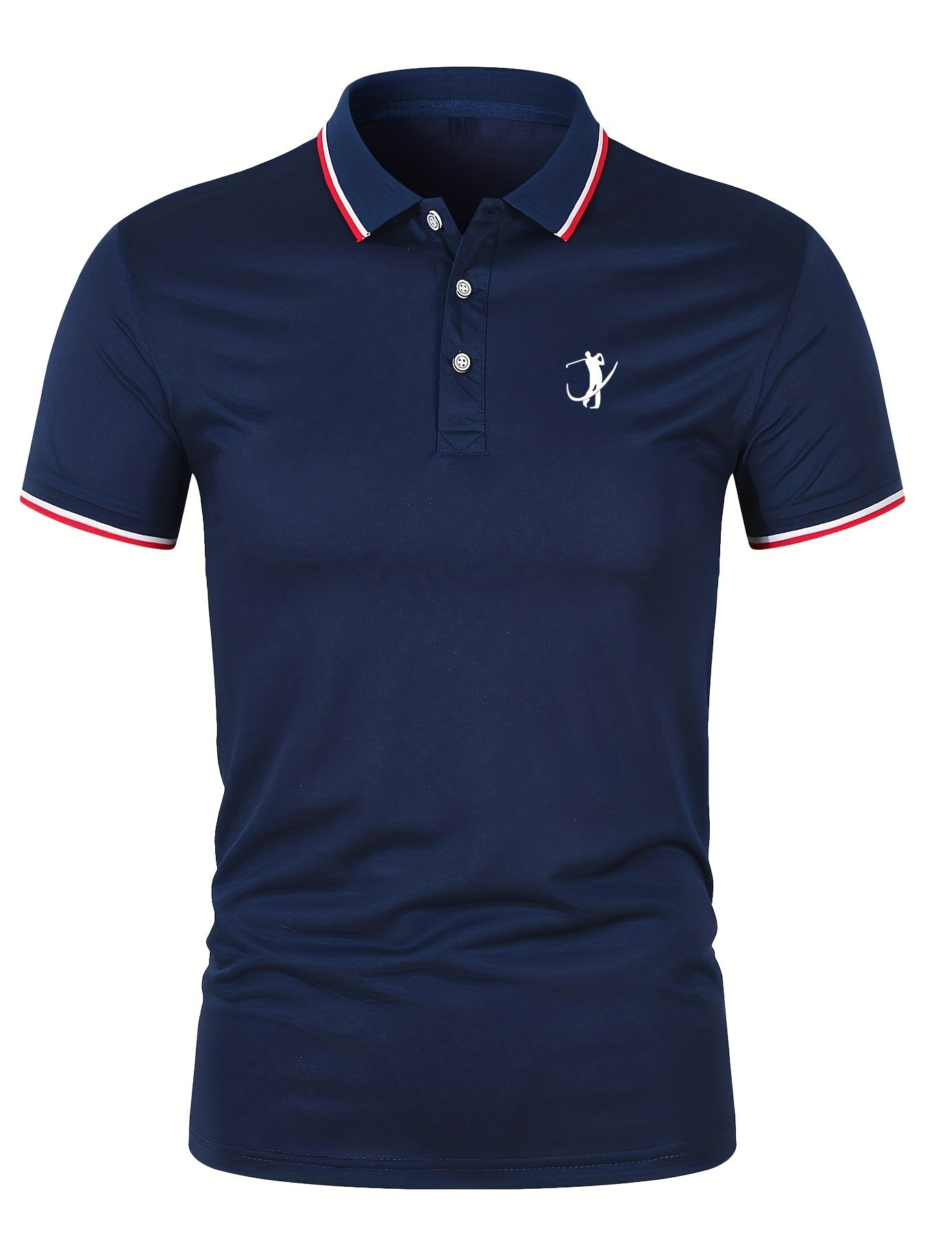 Men's Golfing Graphic Polo Shirt - Casual Stretch Lapel Button Up Polo