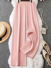 Women's Plus Size Elastic Waist Wide Leg Trousers