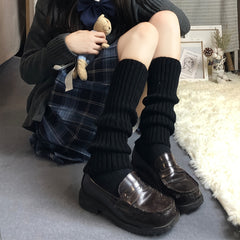 Rib Knit Leg Warmers Knee High Socks Women's Stockings & Hosiery