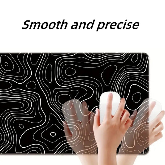 Abstract Terrain Line Outline Large Mouse Pad 80x31.5in