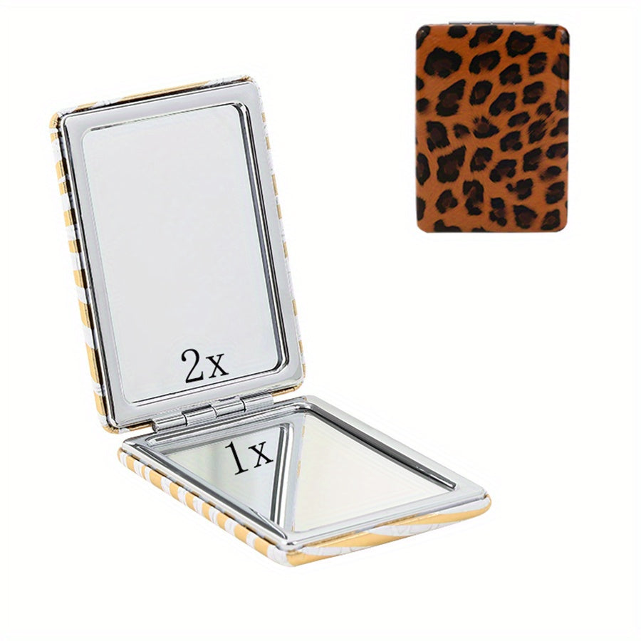 Foldable Makeup Mirror 2X 1X Magnification Double Sided Rectangle Mirror