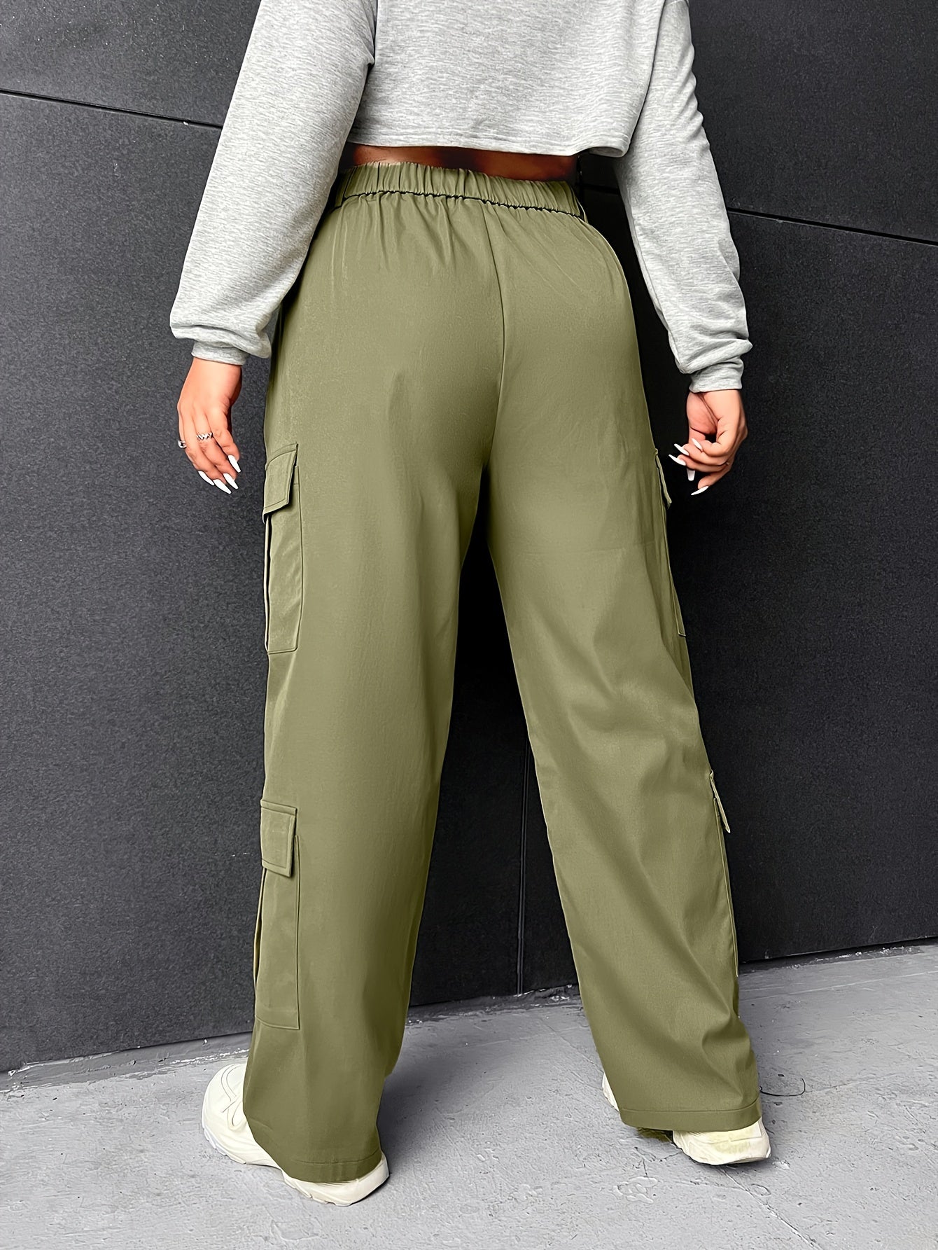  Women's Cargo Trousers High Rise Wide Leg Pants