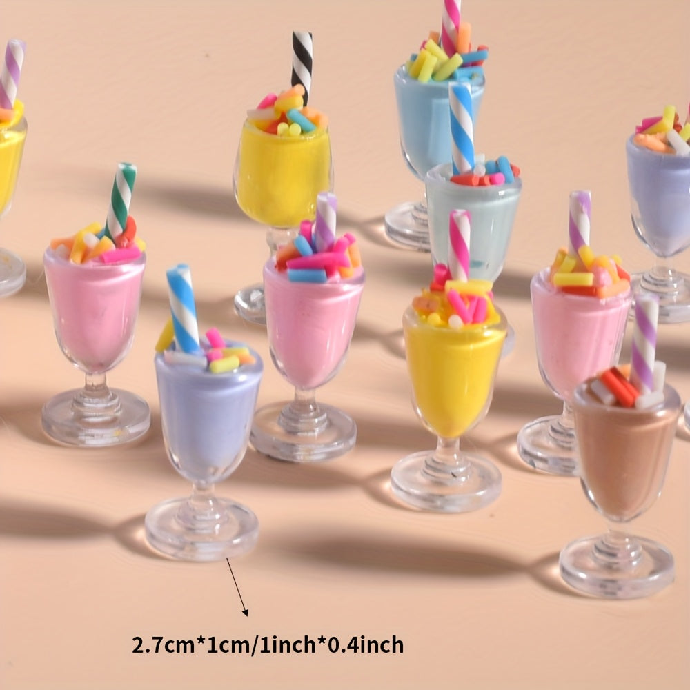 4pcs Mixed Faux Ice Cream Set Dollhouse Ornaments Plastic Material