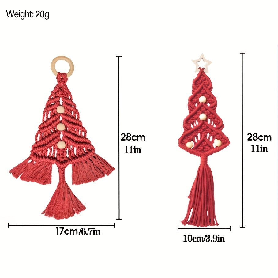 3pcs Christmas Tree DIY Woven Kit Christmas Hand Woven Material Package Set