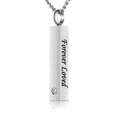 Crystal Cubic Urn Stainless Steel Locket Ashes Pendant Keepsake