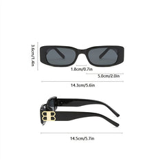 Y2K Sunglasses Vintage Square Shade UV400 Chunky Retro Sun Glasses