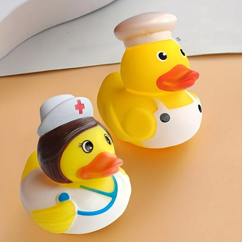 3pcs Yellow Duck Bath Toy Sound Play Water Floating Duck