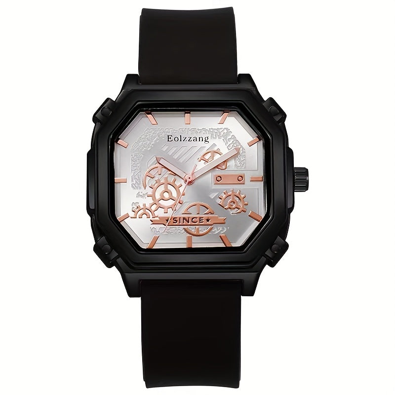 Waterproof Chronograph Wristwatch Analog Leather Strap Watch For Boys