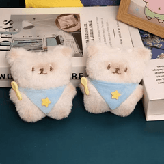 Cartoon Siamese Cat Plush Toy Keychain Soft Stuffed Animal with Expressive Eyes