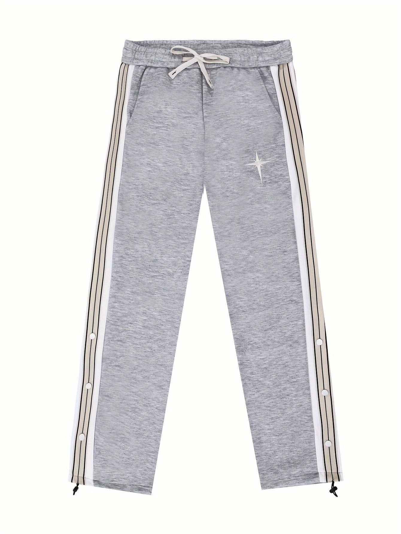 Men's Loose Stripe Pants With Pockets Casual Trousers