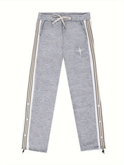 Men's Loose Stripe Pants With Pockets Casual Trousers