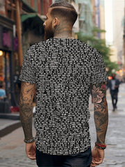 Men's Anchor Print T-shirt Casual Stretch Tee for Summer
