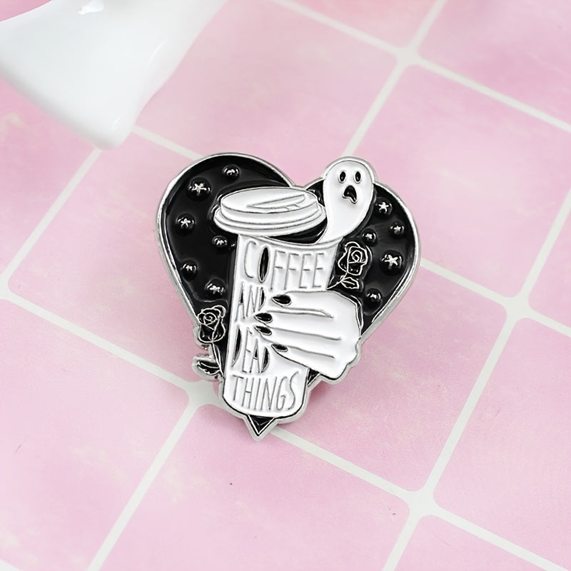 Coffee And Dead Things Ghost Brooch