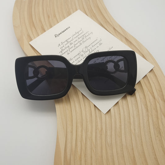 Men's Square Plastic Sunglasses with Case