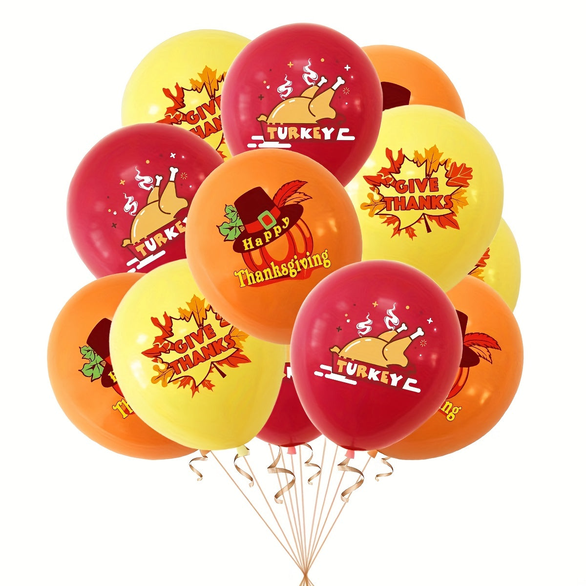 6pcs Thanksgiving Balloon Decoration Turkey Pumpkin Maple Leaf Latex Balloon
