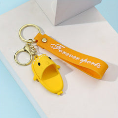 Shark Slipper Bracelet Keychain Silicone Animal Wristlet Key Chain