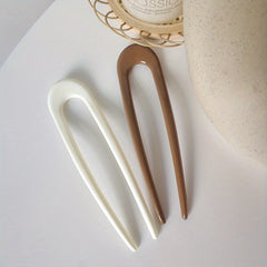 2pcs U shaped Hair Pin Solid Hair Bun Holder Hair Clip Hair Accessories