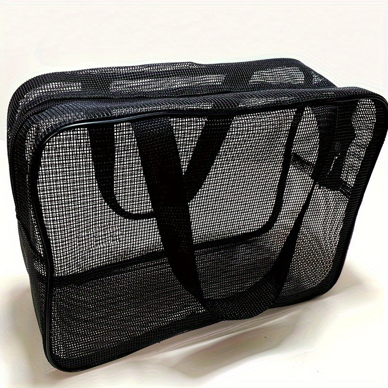 Mesh Toiletry Bag for Men and Women Portable Hand-held Bath Storage Cosmetic Bag