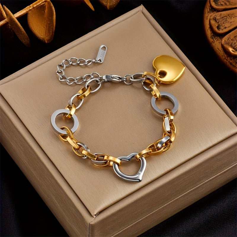 Gold Plated Love Pendant Bracelet for Men and Women