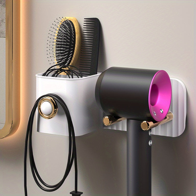 Stylish Wall Mounted Hair Dryer Holder - No Punching Needed