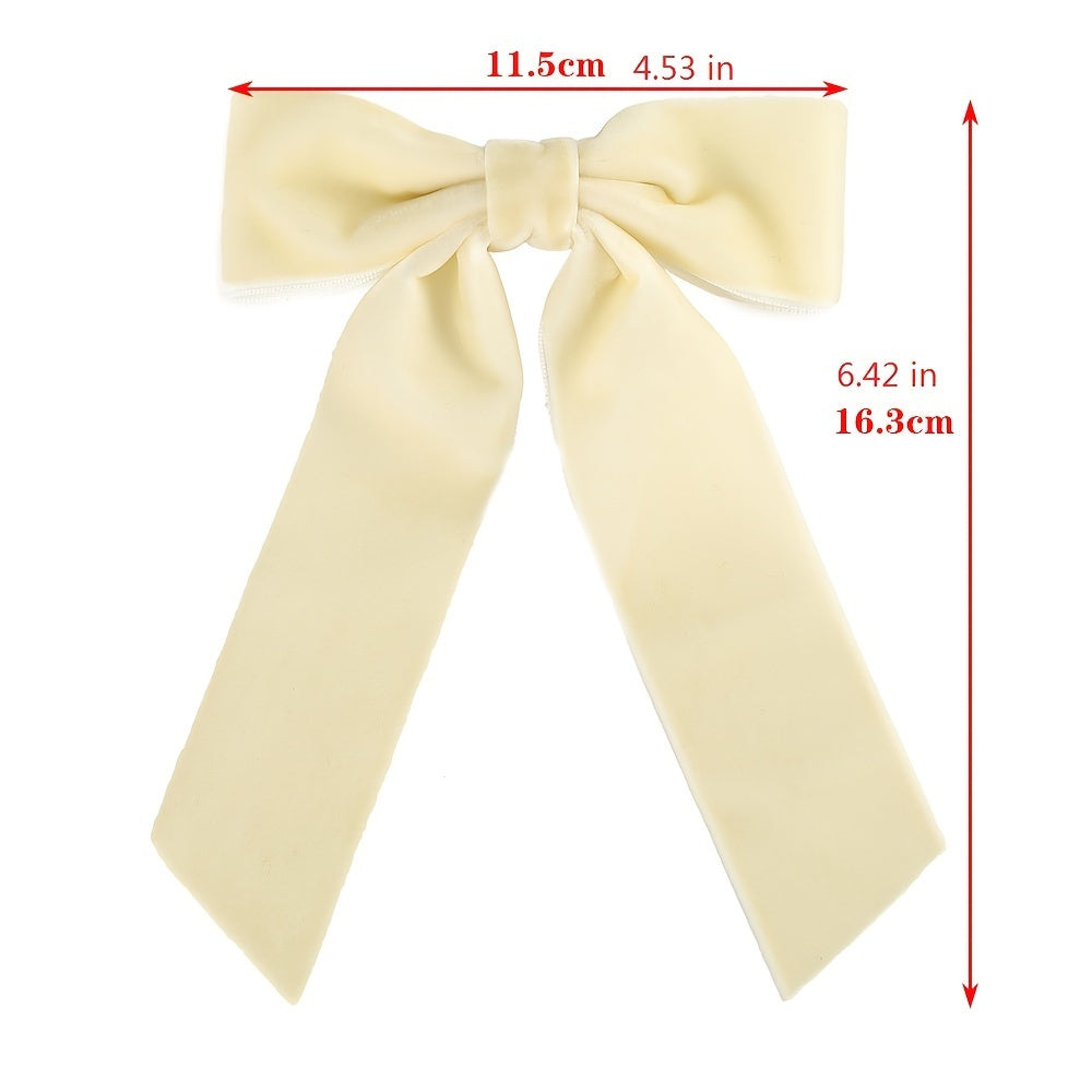 Velvet Ribbon Hair Clip Women's Fabric Solid Winter Hair Clip