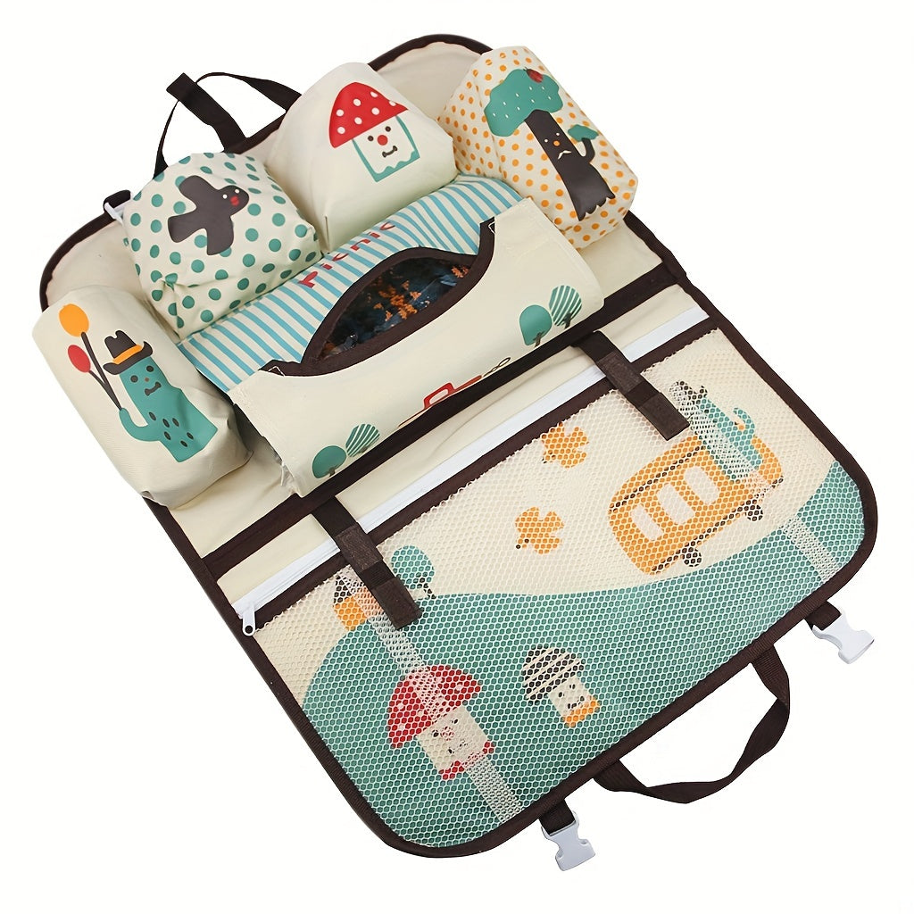 Cartoon Car Seat Back Storage Bag with Large Capacity