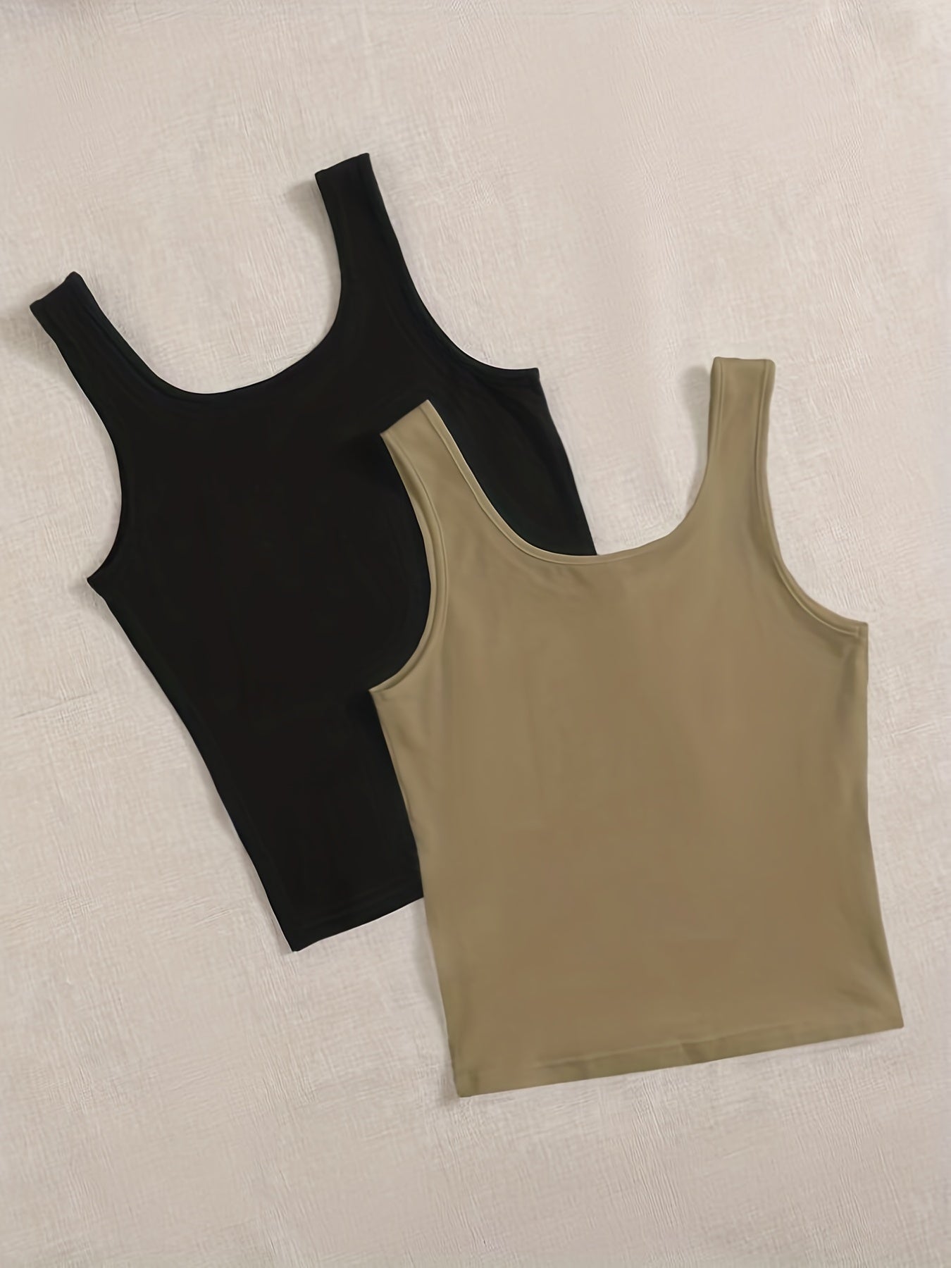 2-Pack Solid Crew Neck Sleeveless Tank Tops