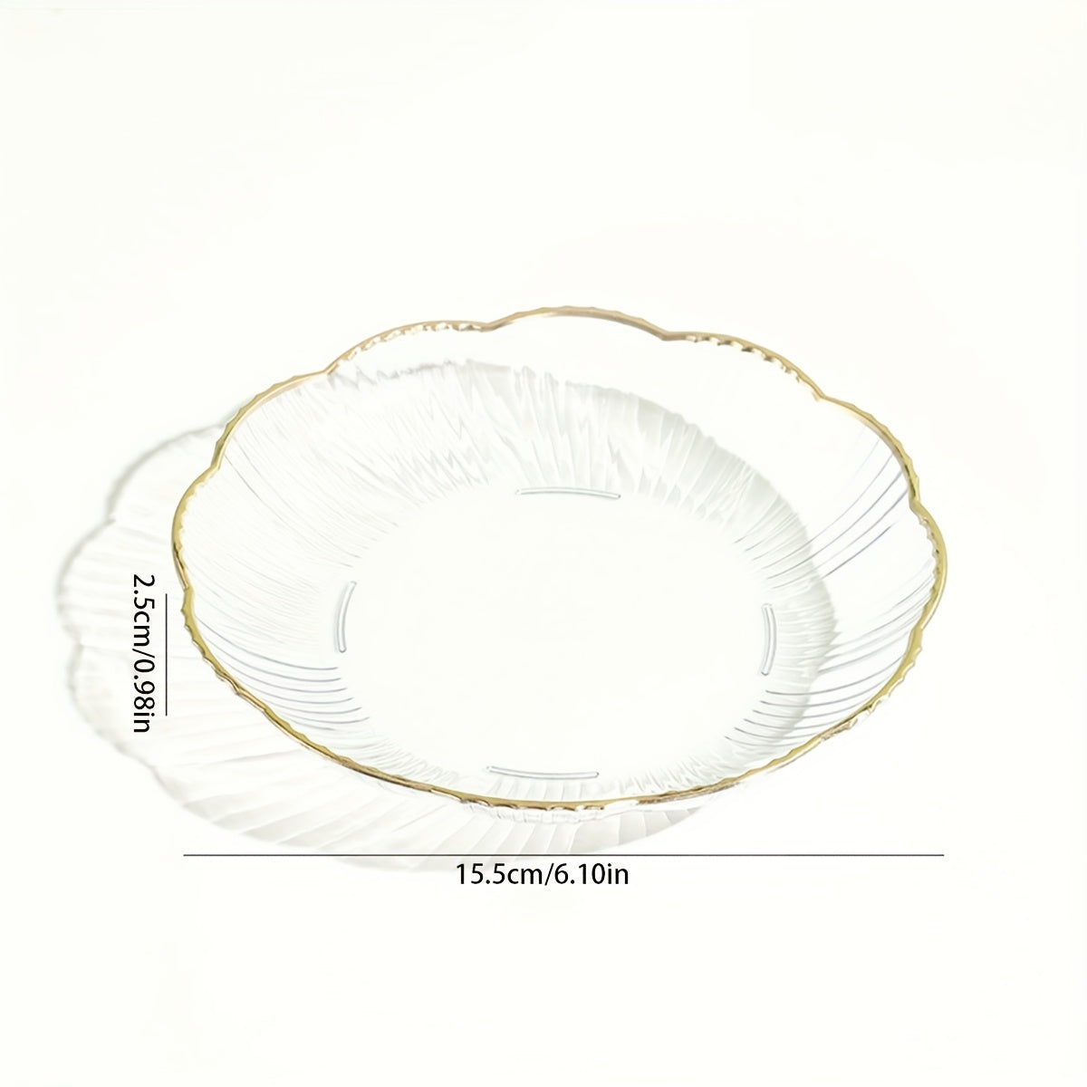 Flower-shaped Bone Dish Golden Edge Plate for Snacks or Fruits
