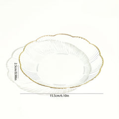 Flower-shaped Bone Dish Golden Edge Plate for Snacks or Fruits