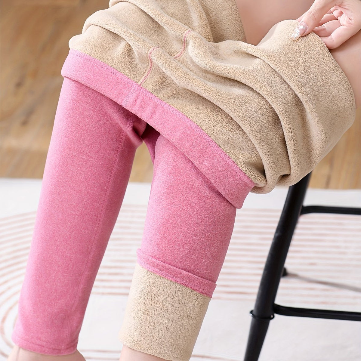 Plush Lined Thermal Pants Soft & Comfy Slim Elastic Tights