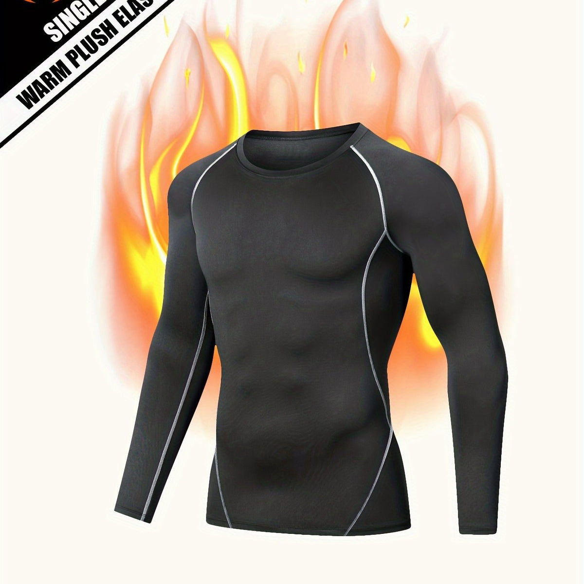 Men's Thermal Warm Underwear Compression T-Shirt for Winter Fitness