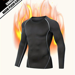 Men's Thermal Warm Underwear Compression T-Shirt for Winter Fitness