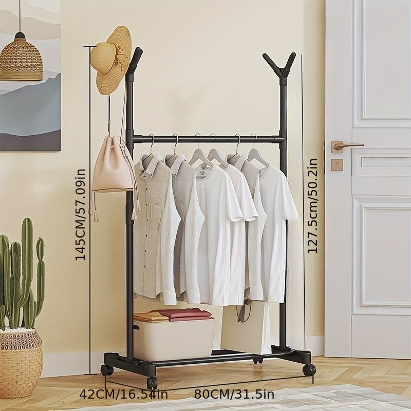 Standing Bedroom Mobile Clothes Rack Household Indoor Hat Rack