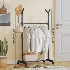 Standing Bedroom Mobile Clothes Rack Household Indoor Hat Rack