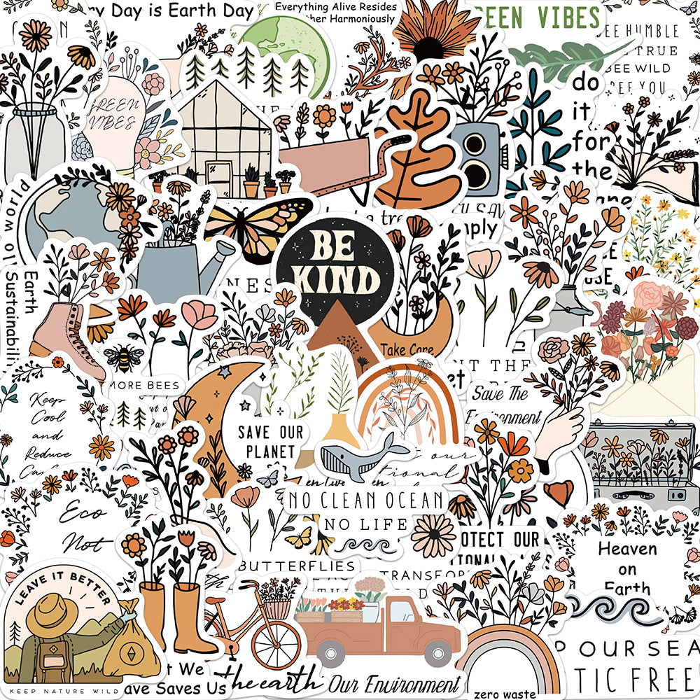50 Inspiring Environmental Protection Graffiti Stickers for Learning and Play