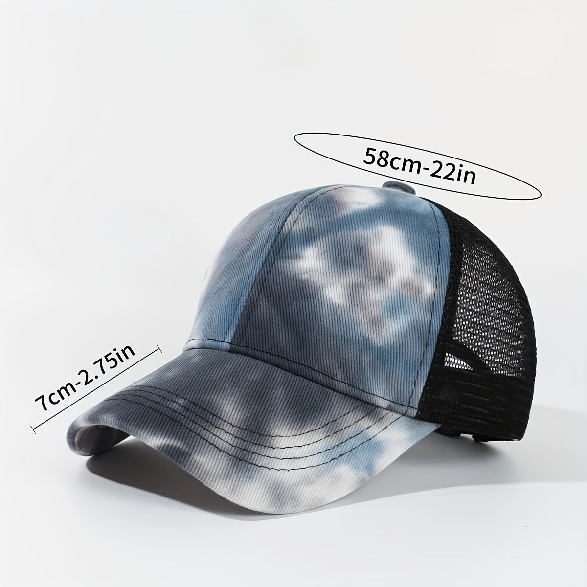 Tie Dye Print Trucker Hat Gradient Baseball Cap Mesh Sun Shade Dad Hats