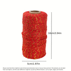328ft Cotton Bakers Twine String Gold Metallic Festive Holiday Wedding Cord