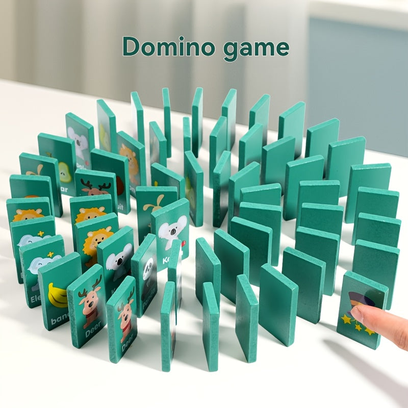 Wooden Dragon Dominoes Game Toy for Kids