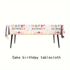 Birthday Tablecloth Waterproof Disposable Cartoon Tablecloth