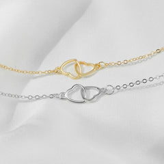 Double Heart Pendant Necklace - Elegant Jewelry for Women