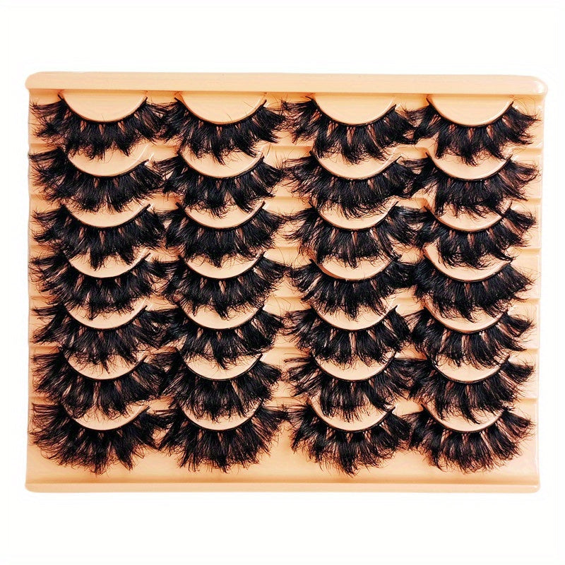 14 Pairs Faux Mink Lashes Thick Fluffy Dramatic Volume Reusable Makeup