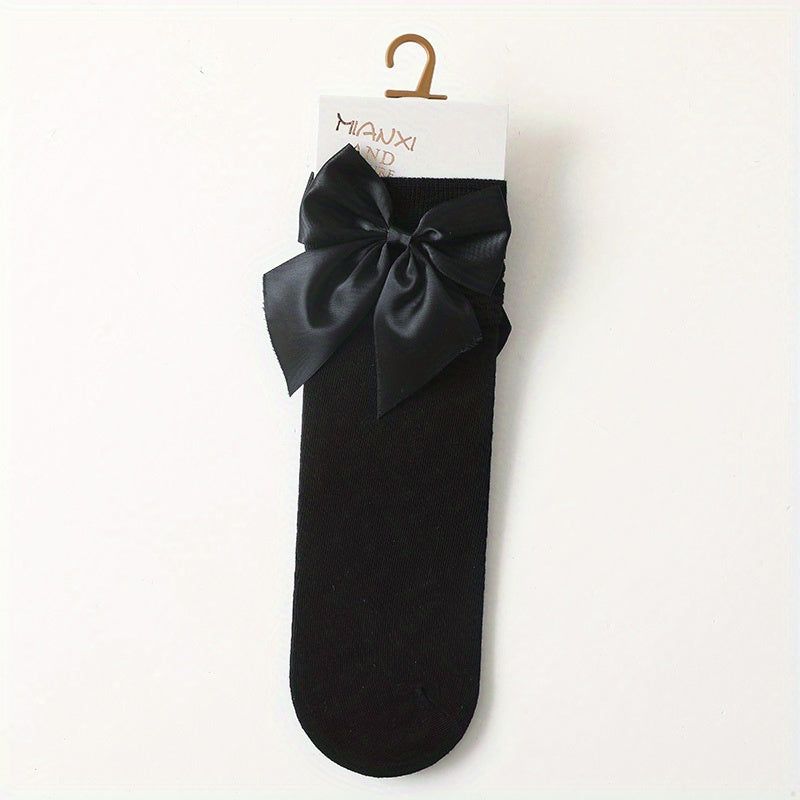 Girls Kids Sweet & Bowknot Crew Socks