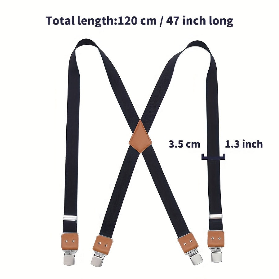 Men's Adjustable X Suspenders with Buckles