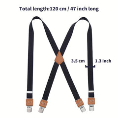 Men's Adjustable X Suspenders with Buckles