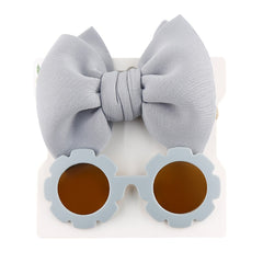 Summer Sunglasses & Bow Headband Set for Outdoor Style